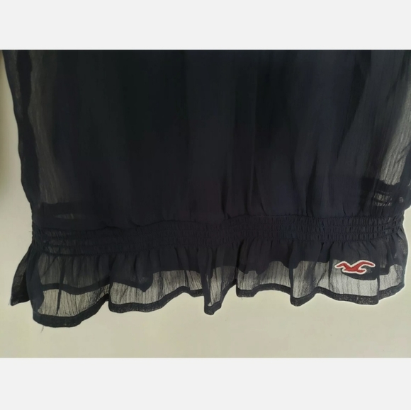 🎉 Hollister sheer navy blue blouse XS - Picture 8 of 8